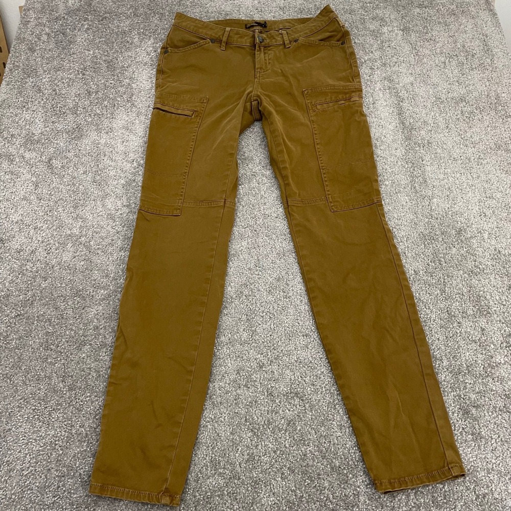 Prana Cargo Pants Womens 4 Brown Stretch Zion Outdoor Utility Zip Pockets